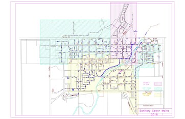 The areas highlighted in cyan and magenta on the map are the areas where flushing work will be completed this year.